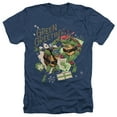 thumbnail image 1 of TMNT: Mutant Mayhem Christmas Greetings Leonardo Raphael Unisex Adult Heather T Shirt, Navy Heather, Large, 1 of 3