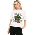 thumbnail image 1 of Tmnt: Mutant Mayhem Christmas, Silent Night, Ninja Fight Women's Boxy Cropped T-Shirt Casual Graphic Tee, 1 of 2