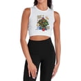 thumbnail image 1 of TMNT: Mutant Mayhem Christmas, Silent Night, Ninja Fight Women's Sleeveless Crop Top Tank, White, Large, 1 of 2