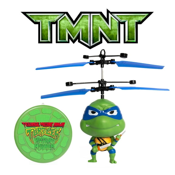 TMNT Mutant Mayhem Leonardo Big Head Flyinf Figure UFO Helicopter
