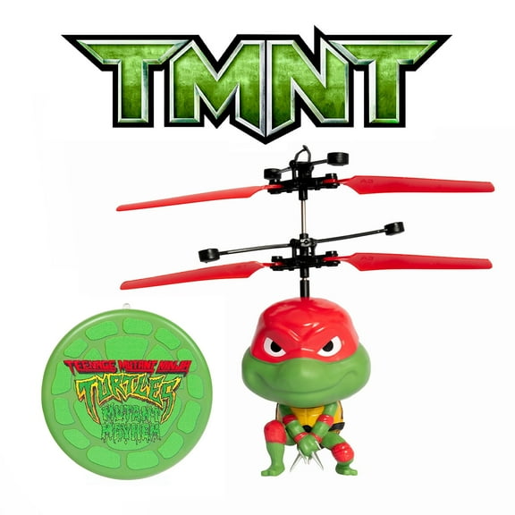 TMNT Mutant Mayhem Raphael Big Head Flying Figure UFO Helicopter