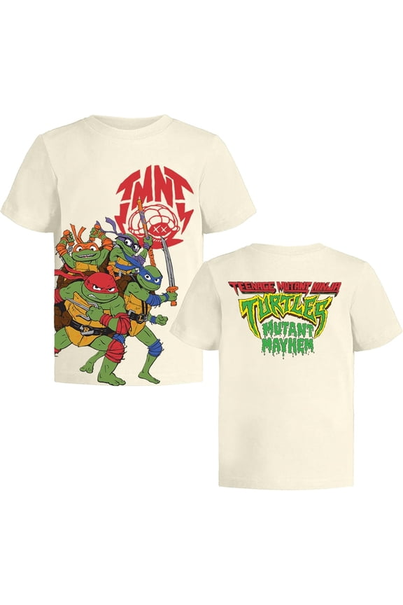 Ninja Turtles Boys Graphic T-Shirt, Toddler Boy Tee Kids Clothes, Ecru