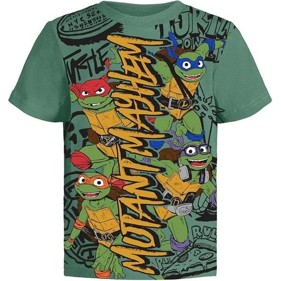 TMNT Ninja Turtles T-Shirt Outfit Boy Tee Toddlers Birthday to Kids Clothes 7 Gn SS