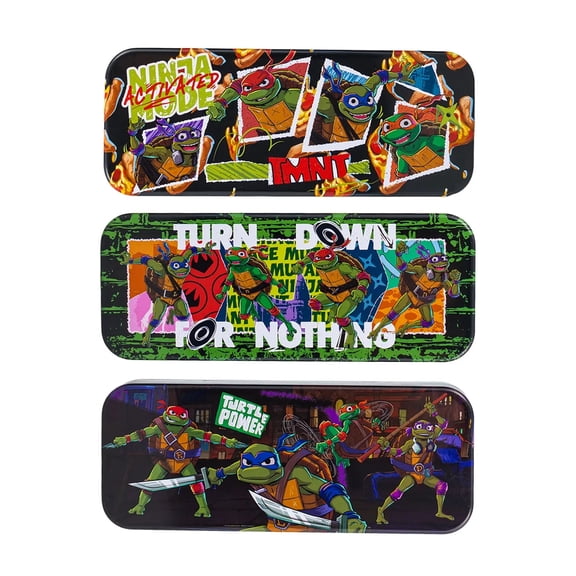 TMNT Ninja TurtlesTin Pencil Case, 3 Assorted,86555
