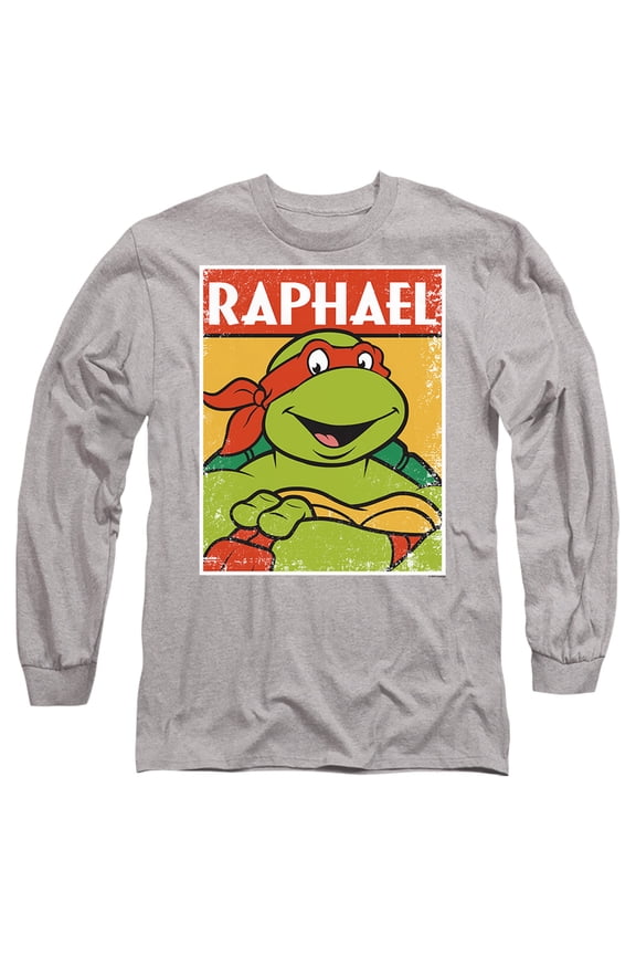 TMNT Raph Unisex Adult Long-Sleeve T Shirt (Medium) Athletic Heather