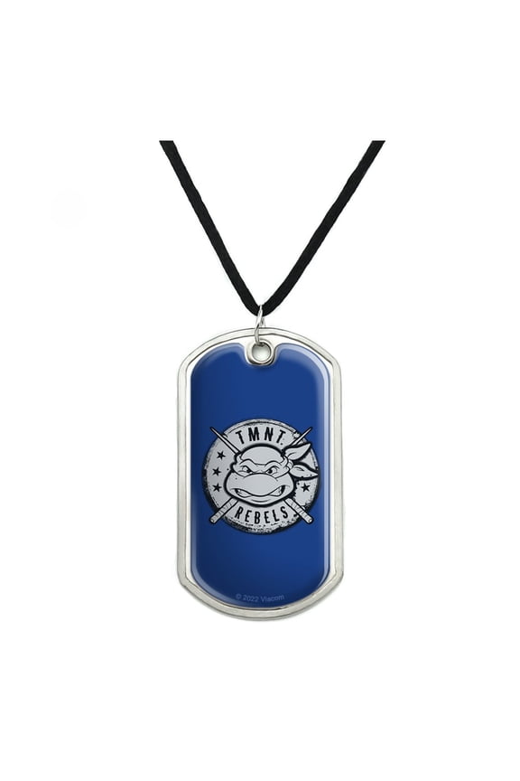 TMNT Rebels Badge Military Dog Tag Pendant Necklace with Cord