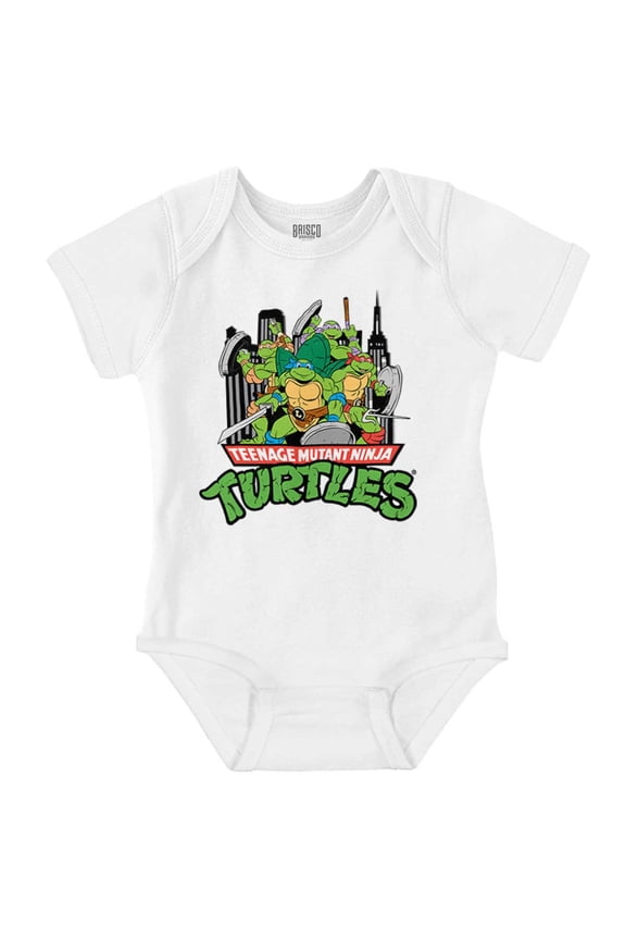 TMNT Retro Cartoon Save New York Romper Boys or Girls Infant Baby Brisco Brands 18M