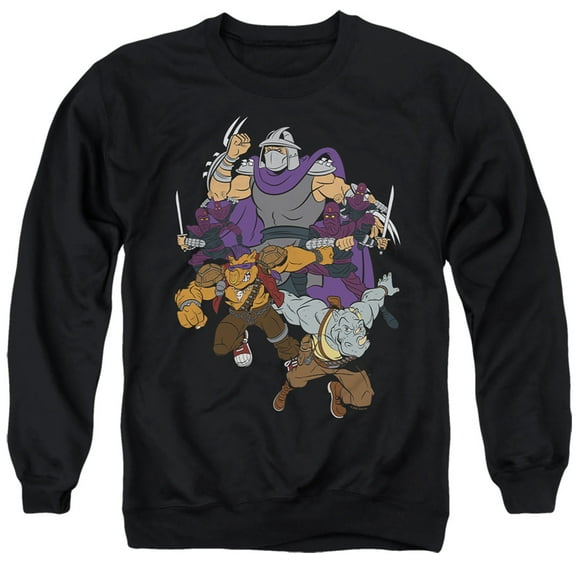 TMNT Shredder And Foot Clan Unisex Adult Crewneck Sweatshirt (Large) Black