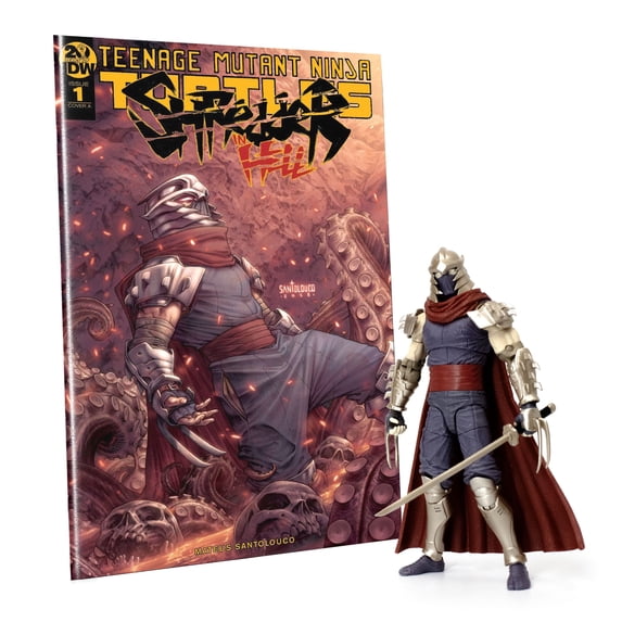 TMNT Shredder in Hell Comic Book & Action Figure Set - The Loyal Subjects BST AXN + Comic