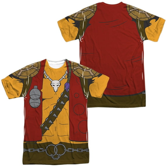 TMNT Teenage Mutant Ninja Turtles Bebop Costume Unisex Adult Sublimated Halloween Costume T Shirt (Medium) White (Front/Back)