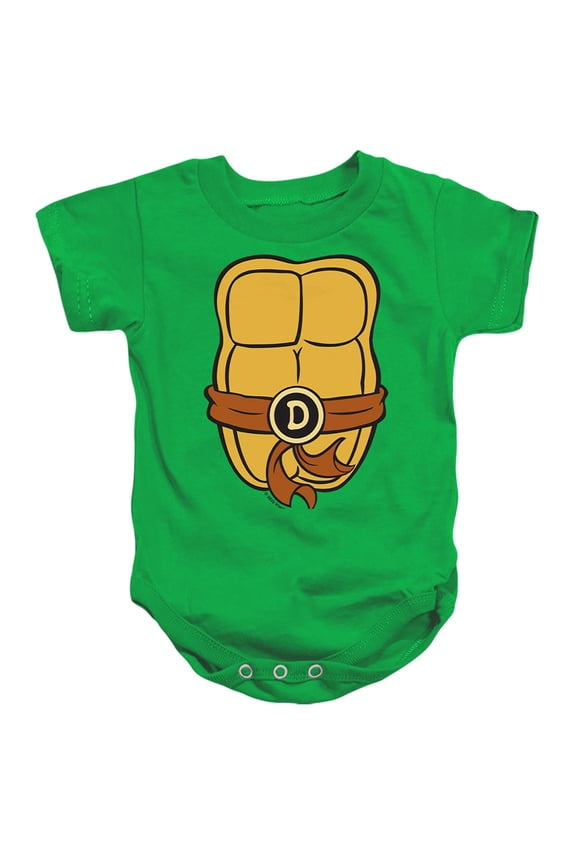 TMNT Teenage Mutant Ninja Turtles Donatello Chest Unisex Infant Snap Suit for Baby, Kelly Green, 6 Months