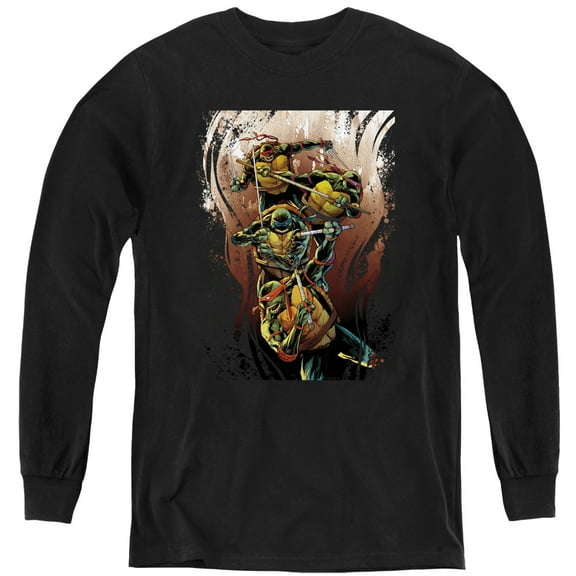 TMNT Teenage Mutant Ninja Turtles Earthy Rainbow Warriors Youth Long Sleeve T shirt