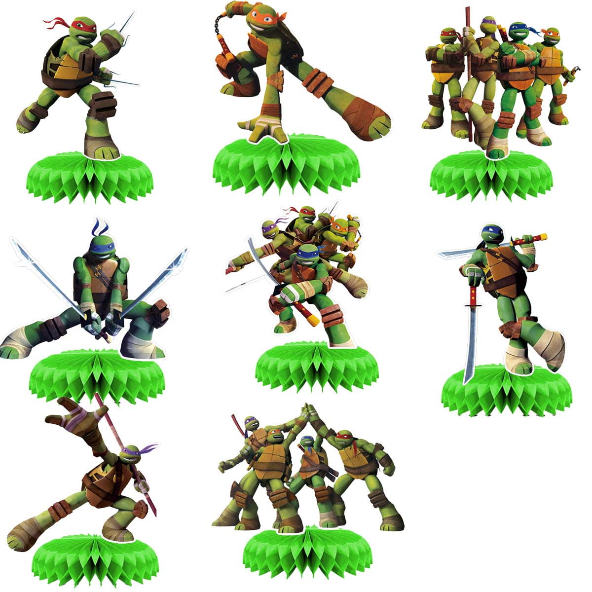TMNT Teenage Mutant Ninja Turtles Honeycomb Centerpieces Table Toppers Decorations for Birthday Party Decor Supplies