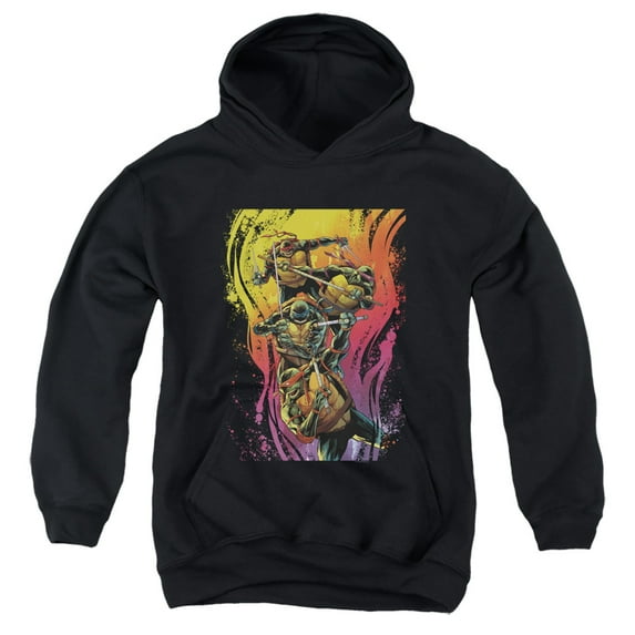 TMNT Teenage Mutant Ninja Turtles Hot Rainbow Warriors Unisex Youth Pull-Over Hoodie