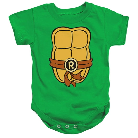 TMNT Teenage Mutant Ninja Turtles Raphael Chest Unisex Infant Snap Suit for Baby, Kelly Green, 6 Months