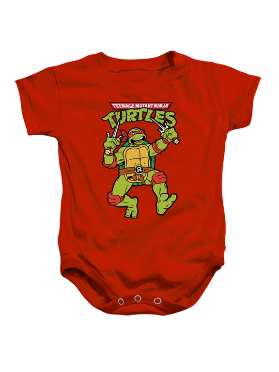 TMNT Teenage Mutant Ninja Turtles Retro Raph Unisex Infant Snap Suit for Baby, Red, 12 Months