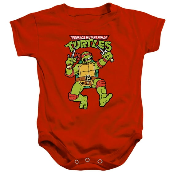 TMNT Teenage Mutant Ninja Turtles Retro Raph Unisex Infant Snap Suit for Baby, Red, 24 Months