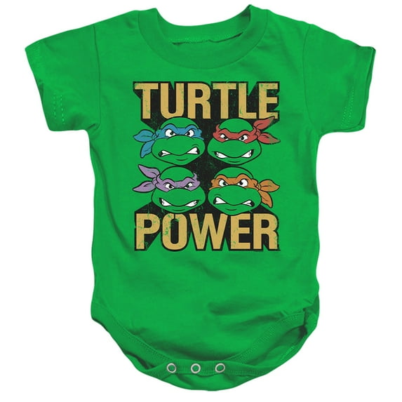 TMNT Teenage Mutant Ninja Turtles Turtle Power Unisex Infant Snap Suit for Baby, Kelly Green, 24 Months