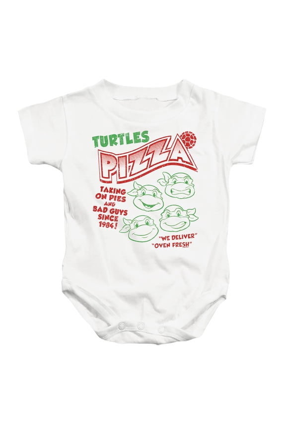 TMNT Teenage Mutant Ninja Turtles Turtles Pizza Unisex Infant Snap Suit for Baby, White, 12 Months