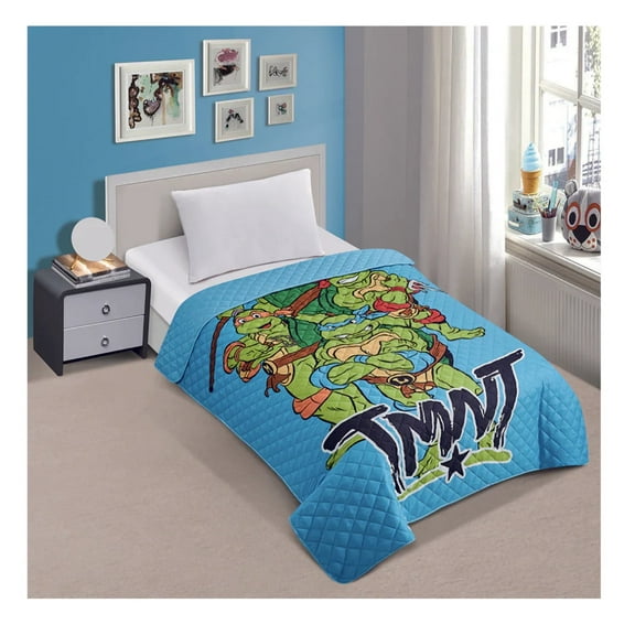 TMNT Teenage Mutant Ninja Turtles Twin/Full Quilted Bedspread Only