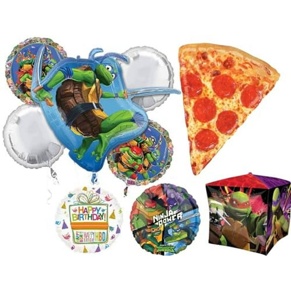 TMNT Theme Birthday Party Supplies Ninja Turtle Mayhem Pizza Balloon Bouquet Decorations