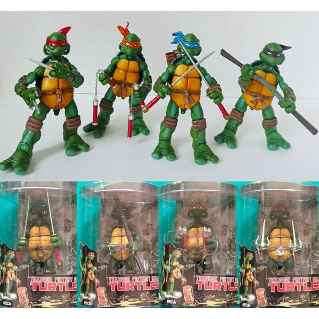 TMNT Action Figures Set - 4 PCS Ninja Turtles, Unique Color Bandanna ...