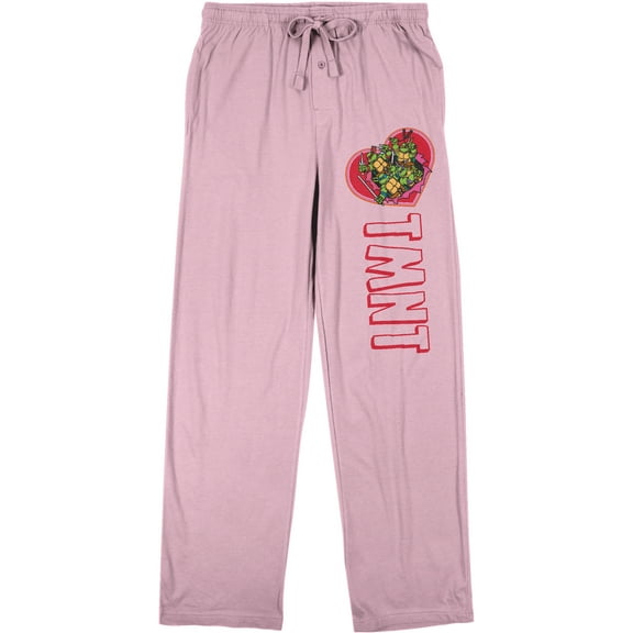 TMNT Valentine's Day Turtles Women's Pink Sleep Pajama Pants-XS