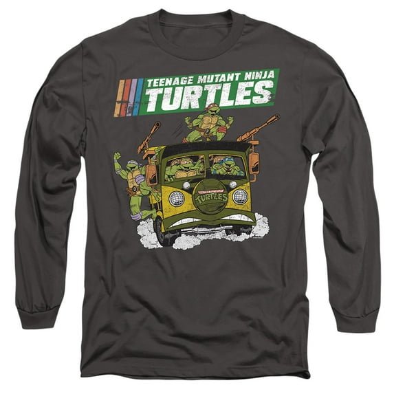 TMNT Van Unisex Adult Long-Sleeve T Shirt (3X-Large) Charcoal