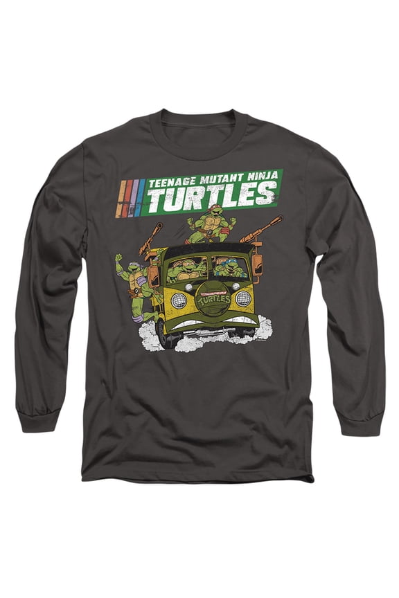 TMNT Van Unisex Adult Long-Sleeve T Shirt (X-Large) Charcoal