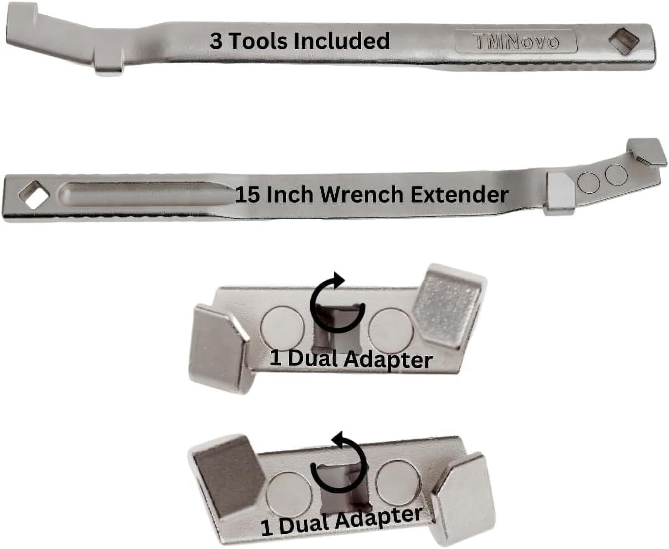 Rhino Wrench Extender Tool Bar - Extra-Long 15 Inch Wrench Extension For Maximum Leverage - Torque Multiplier With Non-Slip Gloves And Garage Hook - Solid Alloy Steel Tools For Mechanics And DIYers