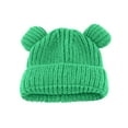 thumbnail image 1 of TMOYZQ 1-6 Years Old Baby Boys Girls Winter Hats with Cute Ears, Unisex Toddler Kids Ribbed Chunky Cable Knit Thick Warm Soft Fleece Lined Skull Caps, 1 of 3
