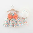 thumbnail image 1 of TMOYZQ 12Months-4T Toddler Baby Girls Hawaiian Holiday Dress Sleeveless Tutu Sundress Birthday Party Princess Dress + Bow Straw Hat Infant Outfits Summer Clothes, 1 of 3