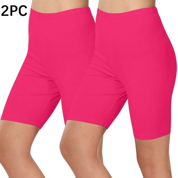 TMOYZQ 2 Pack Biker Shorts for Women, High Waisted Butt Lifting Tummy Control Workout Athletic Yoga Running Gym Tennis Shorts Spandex Compression Shorts