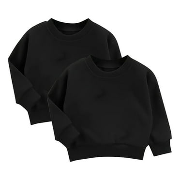 TMOYZQ 2 Pack Toddler Baby Boys Girls Crewneck Sweatshirts Basic Solid Color Cotton Pullover Sweatshirts Long Sleeve T-Shirts Tops for 3-9 Years