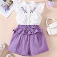 thumbnail image 1 of TMOYZQ 2 Piece Toddler Girl Clothes Ruffle Floral Embroidery Shirt and Shorts Set, 1 of 8
