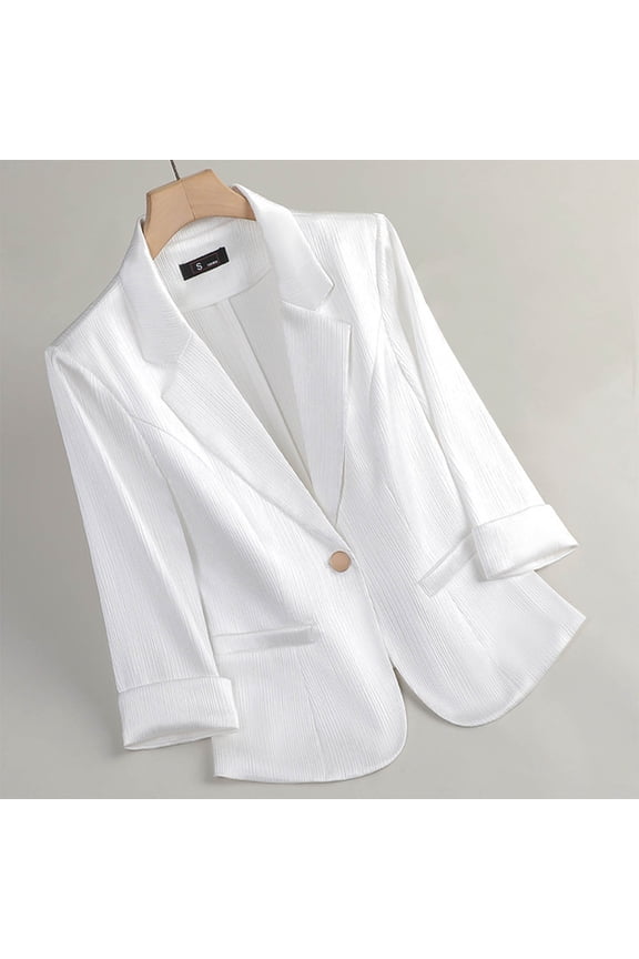 TMOYZQ 2025 Blazers for Women Business Casual Long Sleeve Lapel Open Front Suit Jacket Work Blazer with Pockets