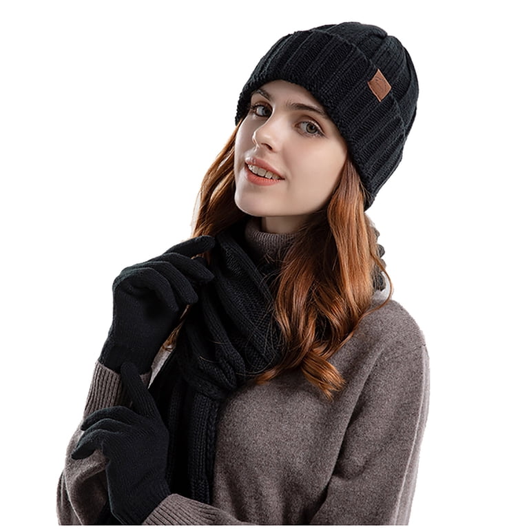 TMOYZQ 3 in 1 Winter Hats Scarf Gloves Set for Women & Men  display picture 1
