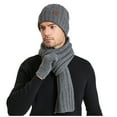 thumbnail image 1 of TMOYZQ 3 in 1 Winter Hats Scarf Gloves Set for Women & Men, Warm Thick Ribbed Chunky Cable Knit Skull Caps Neck Warmer Long Scarf Touchscreen Mittens for Cold Weather Christmas Gifts, 1 of 4