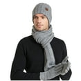 thumbnail image 1 of TMOYZQ 3 in 1 Winter Hats Scarf Gloves Set for Women & Men, Warm Thick Ribbed Chunky Cable Knit Skull Caps Neck Warmer Long Scarf Touchscreen Mittens for Cold Weather Christmas Gifts, 1 of 6