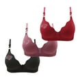 TMOYZQ 3 PC Bras for Women Wireless Push Up Full Coverage Seamless