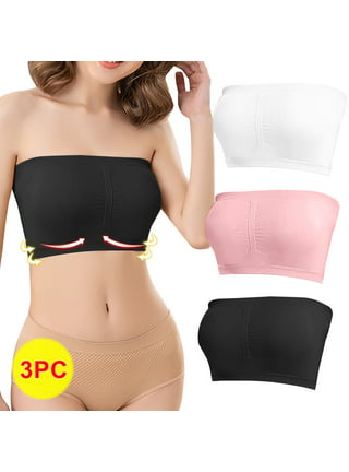 3PCS Ultimate Lifter Stretch Strapless Bra, Women's Seamless Bandeau Crop  Tube Top Bra Strapless Padded Bralette (S, Black + Light Brown) :  : Clothing, Shoes & Accessories