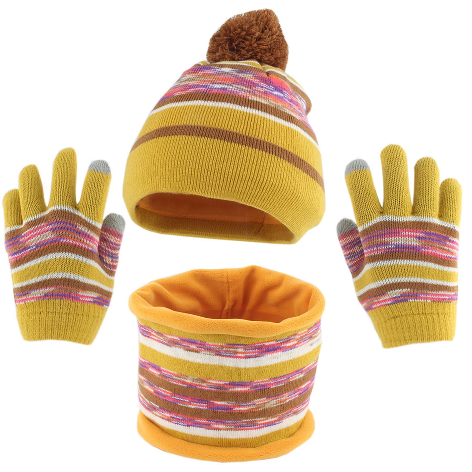 Hand knit wool hats - Set of 3 Villand 3 in 1 Womens Wool Hat Gloves & Scarf Winter Set, 3  main image 3