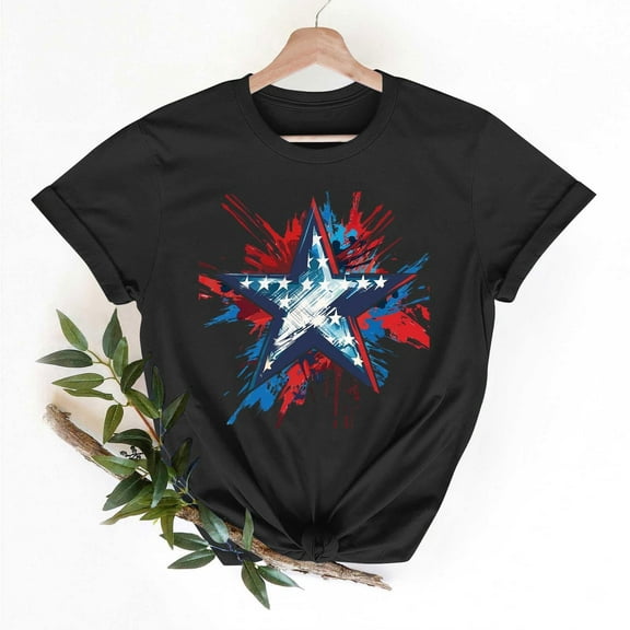 Cxenplz 4Th of July Shirts Women Summer Casual Cotton Short Sleeve Graphic Patriotic T-Shirts USA Memorial Day American Flag Shirts Blouses 2025