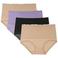 thumbnail image 1 of TMOYZQ 5 Pack Womens Underwear Lace Trim High Waisted Underwear Full Coverage Ladies Panties Tummy Control Postpartum Briefs, 1 of 8