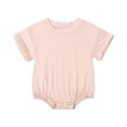 thumbnail image 1 of TMOYZQ Baby Boys Girls Romper Infant Oversize Plain Short Sleeve Crewneck T-Shirt Bodysuit One Piece Outfit, 1 of 8