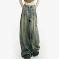 thumbnail image 1 of TMOYZQ Baggy Jeans for Women High Street Boyfriend Wide Leg Pants Vintage Jeans Aesthetic Clothing Teen Girls Streetwear Hiphop Casual Loose Jeans Pants, 1 of 7