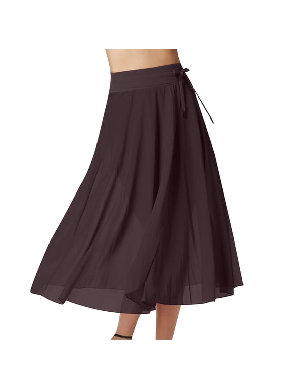 Ballet Skirt for Women Sheer Long Dance Wrap Skirt Chiffon Skirts Casual Beach Vacation Flowy Swing Long Skirts