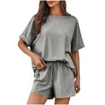 thumbnail image 1 of TMOYZQ Beach Vacation Clothes for Women 2 Piece Sets Summer Outfits 2025 Matching Clothing Oversized Tshirts Shorts Lounge Set, 1 of 7