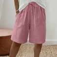 thumbnail image 1 of TMOYZQ Bermuda Shorts for Women Knee Length Elastic Waist Shorts Casual Summer Lightweight Beach Vacation Shorts, 1 of 9