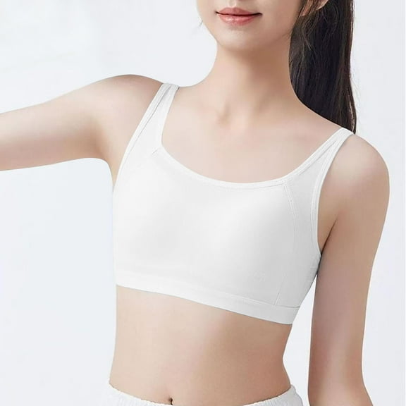 TMOYZQ Big Girls' Sports Bra with Breathable Pads Teens Stretch Lightweight Adjustable Strap Training Bras